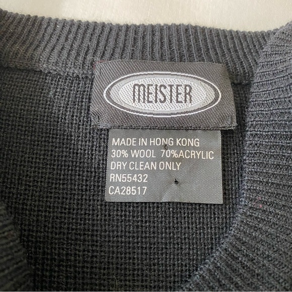 Vintage Meister Sweater Black and White Womens Medium Wool Blend - Picture 4 of 6